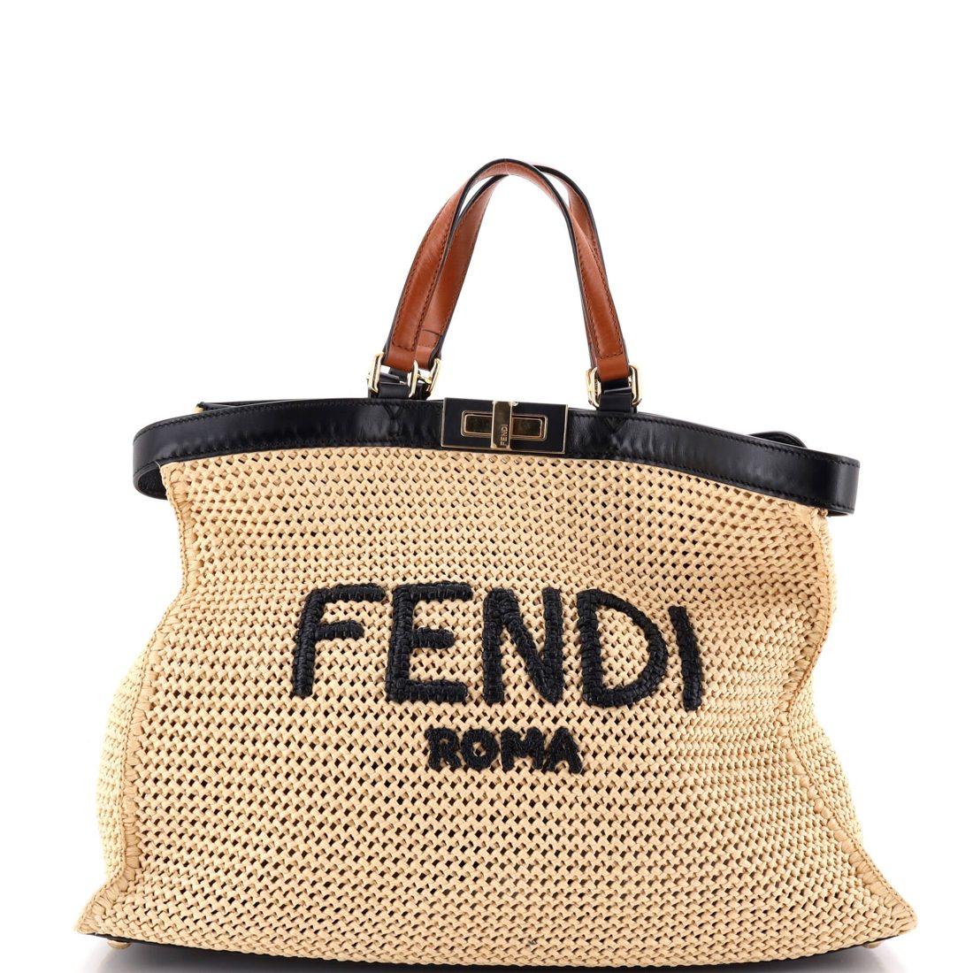 Fendi Peekaboo X-Tote Raffia Medium
