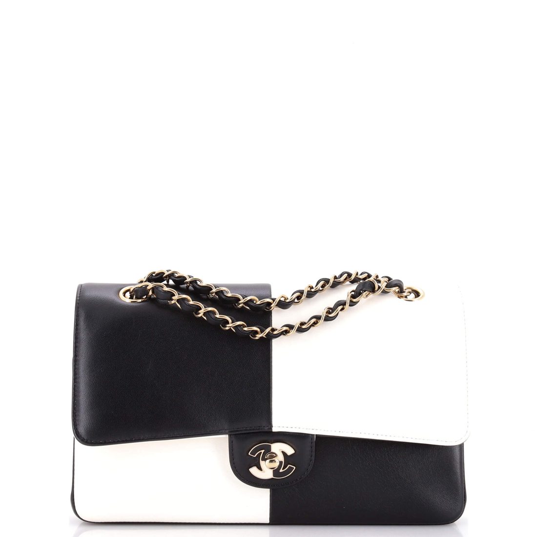 Chanel Classic Double Flap Bag Geometric Patchwork Lambskin Medium