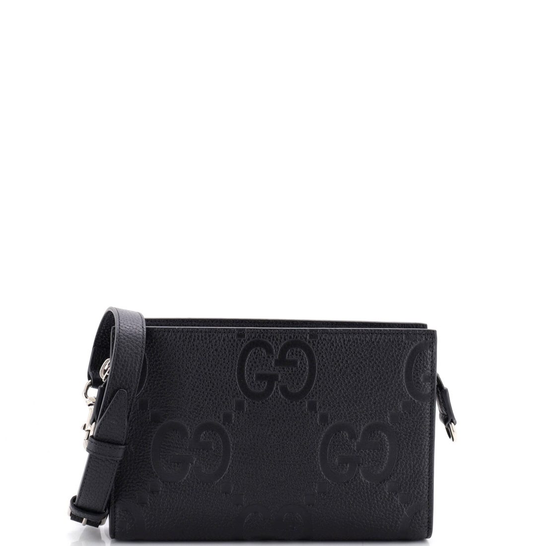 Gucci Zip Crossbody Bag Jumbo GG Embossed Leather 