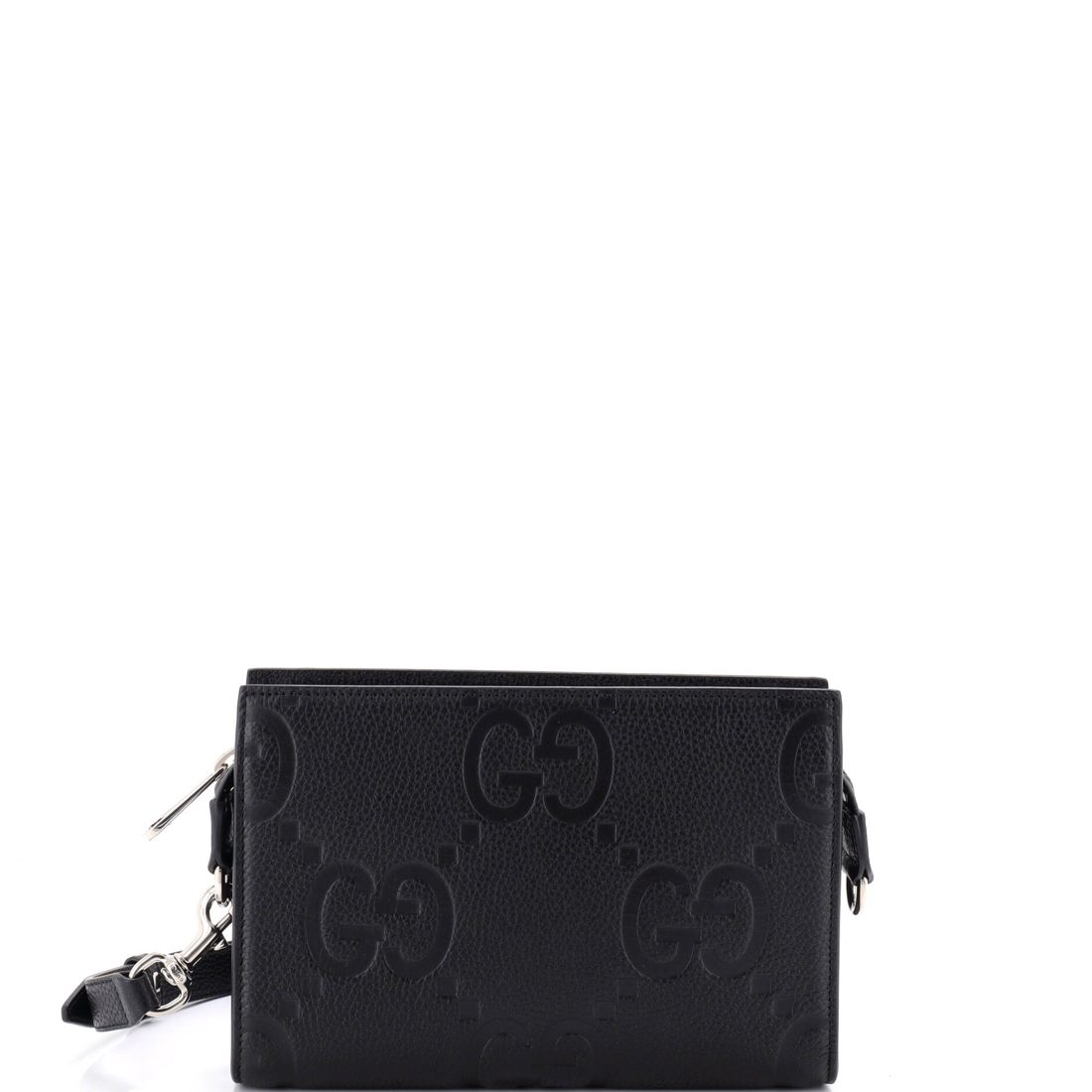 Gucci Zip Crossbody Bag Jumbo GG Embossed Leather 