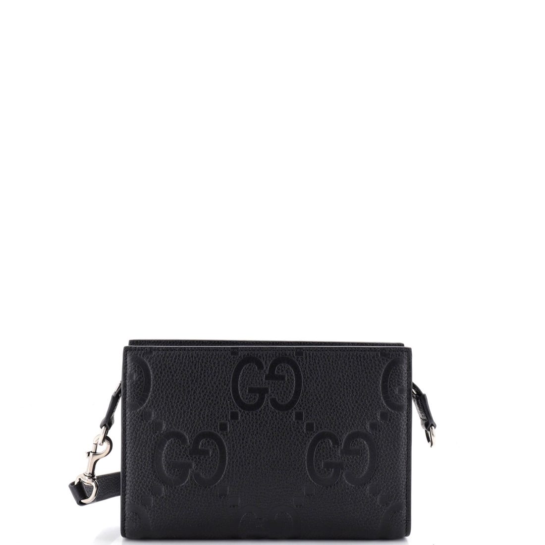 Gucci Zip Crossbody Bag Jumbo GG Embossed Leather 