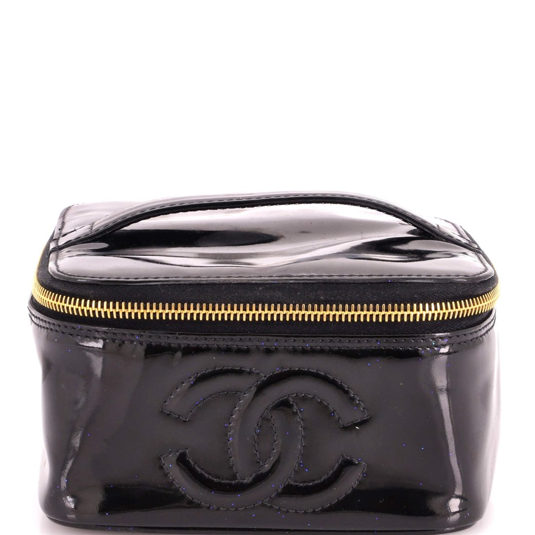 Chanel Vintage Timeless Cosmetic Case Patent Small