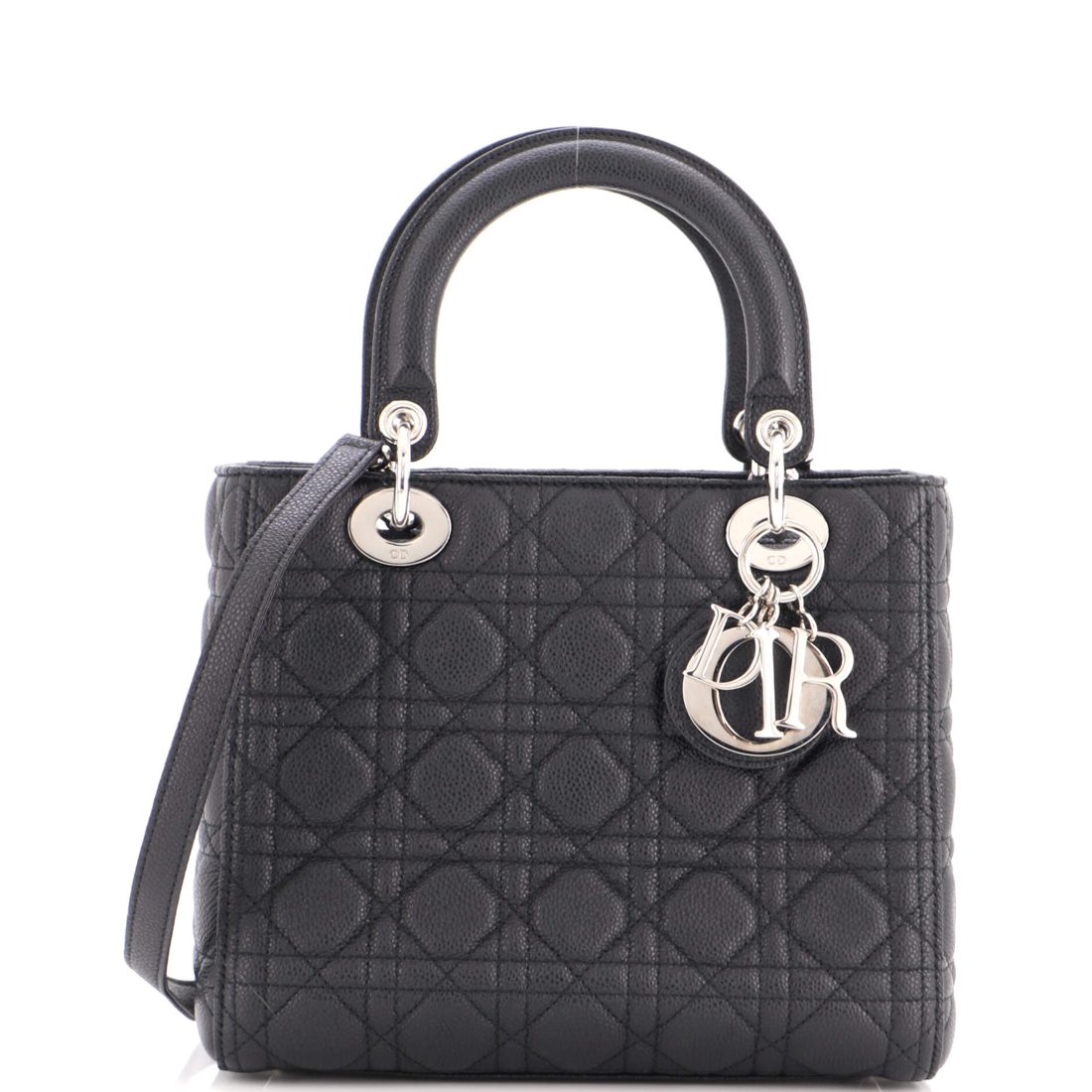 Christian Dior Lady Dior Bag Cannage Quilt Grained Calfskin Medium