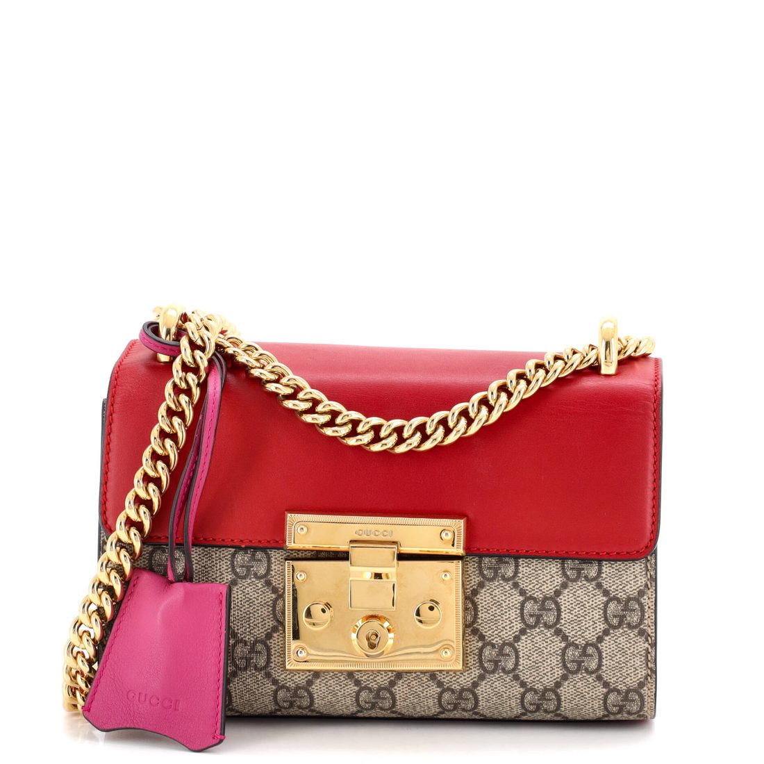 Gucci Padlock Shoulder Bag GG Coated Canvas and Leather Small