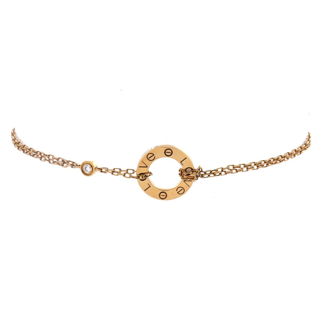 Cartier 2 Diamonds Love Bracelet 18K Yellow Gold with Diamonds 
