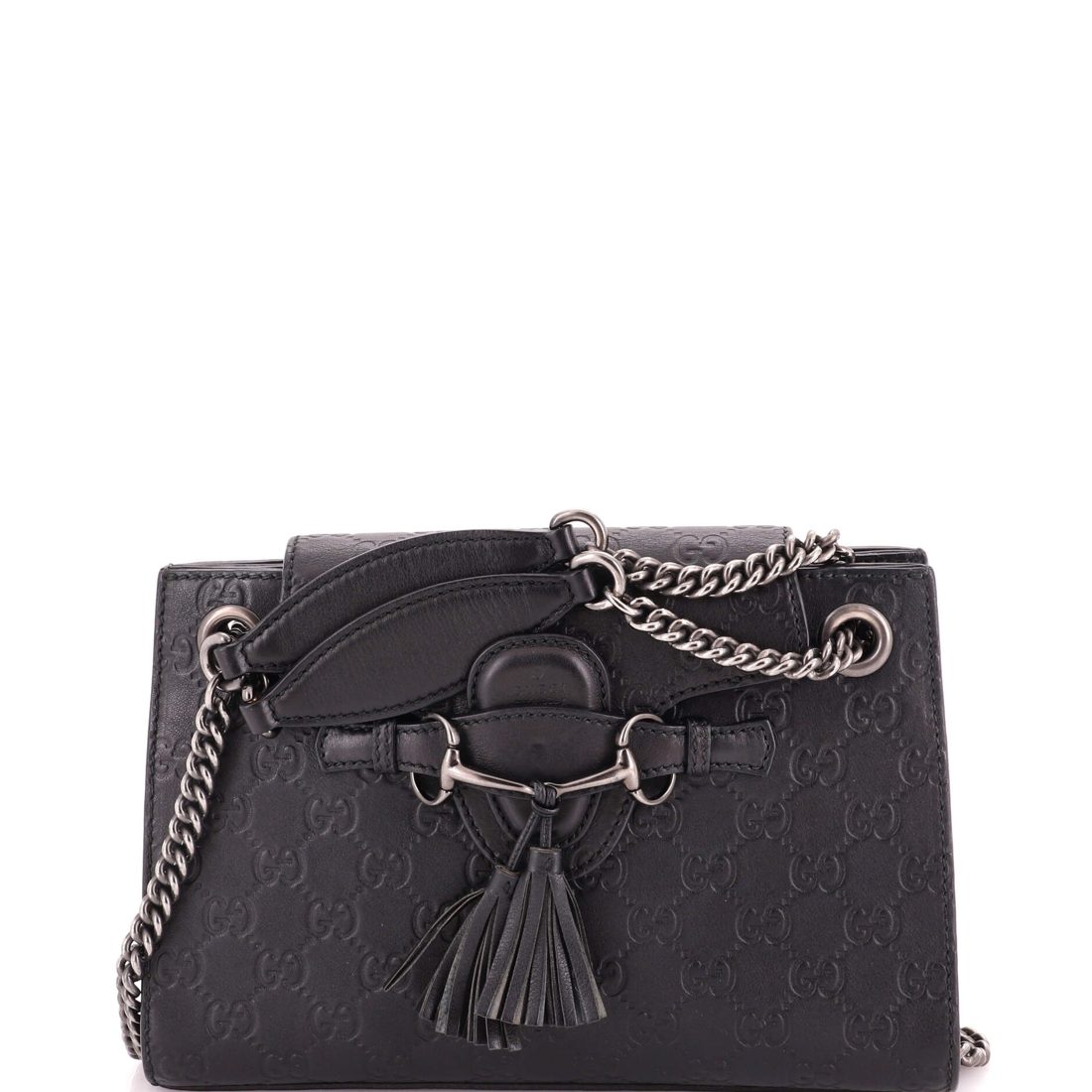 Gucci Emily Chain Flap Shoulder Bag Guccissima Leather Small