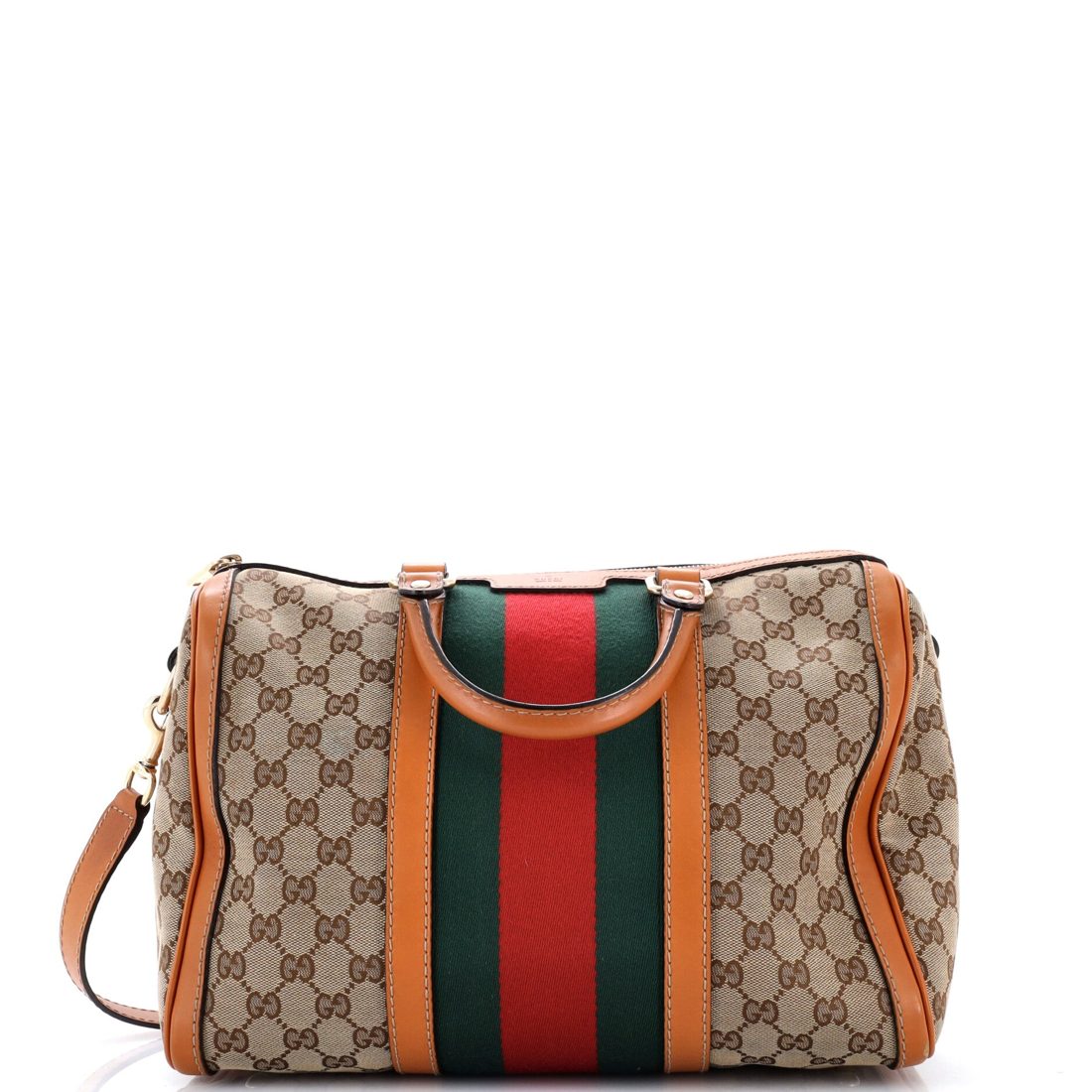 Gucci Vintage Web Boston Bag GG Canvas Medium