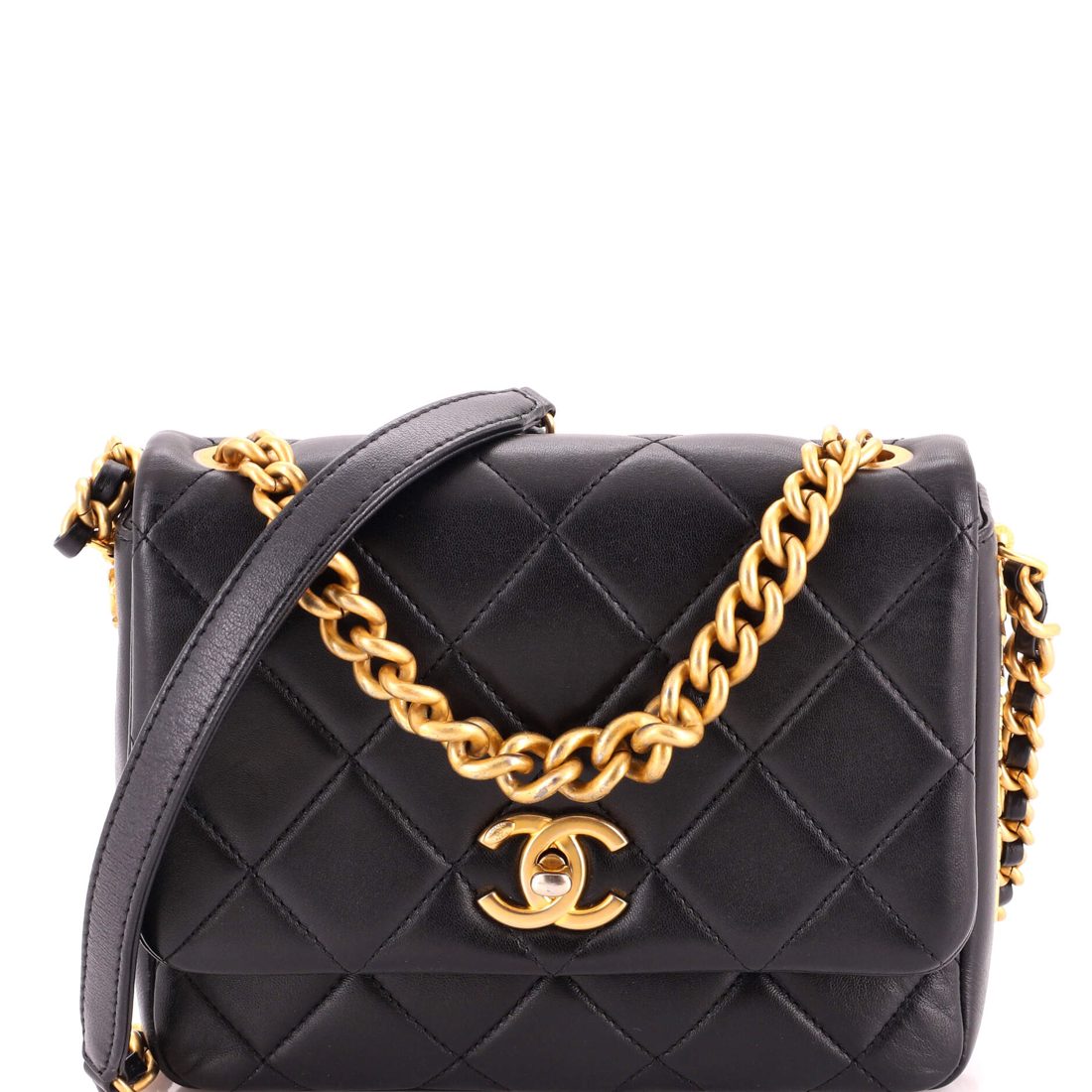 Chanel Side Note Flap Bag Quilted Lambskin Small