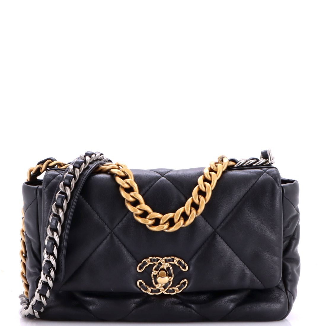Chanel 19 Flap Bag Quilted Stitched Lambskin Medium