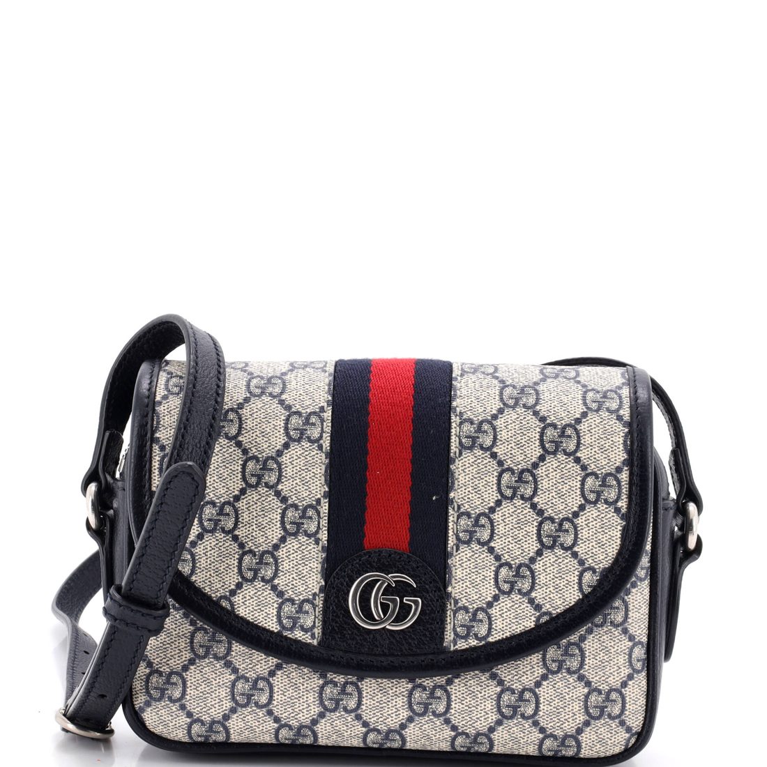 Gucci Ophidia Flap Shoulder Bag GG Coated Canvas Mini