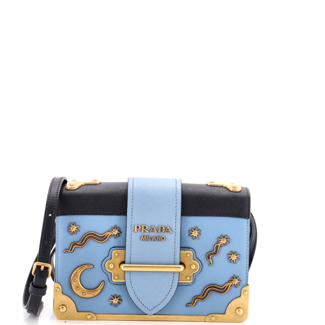 Prada Cahier Crossbody Bag Embellished Leather Small