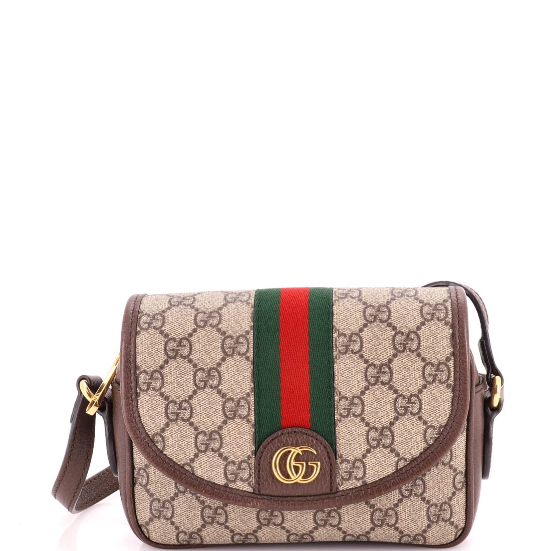 Gucci Ophidia Flap Shoulder Bag GG Coated Canvas Mini