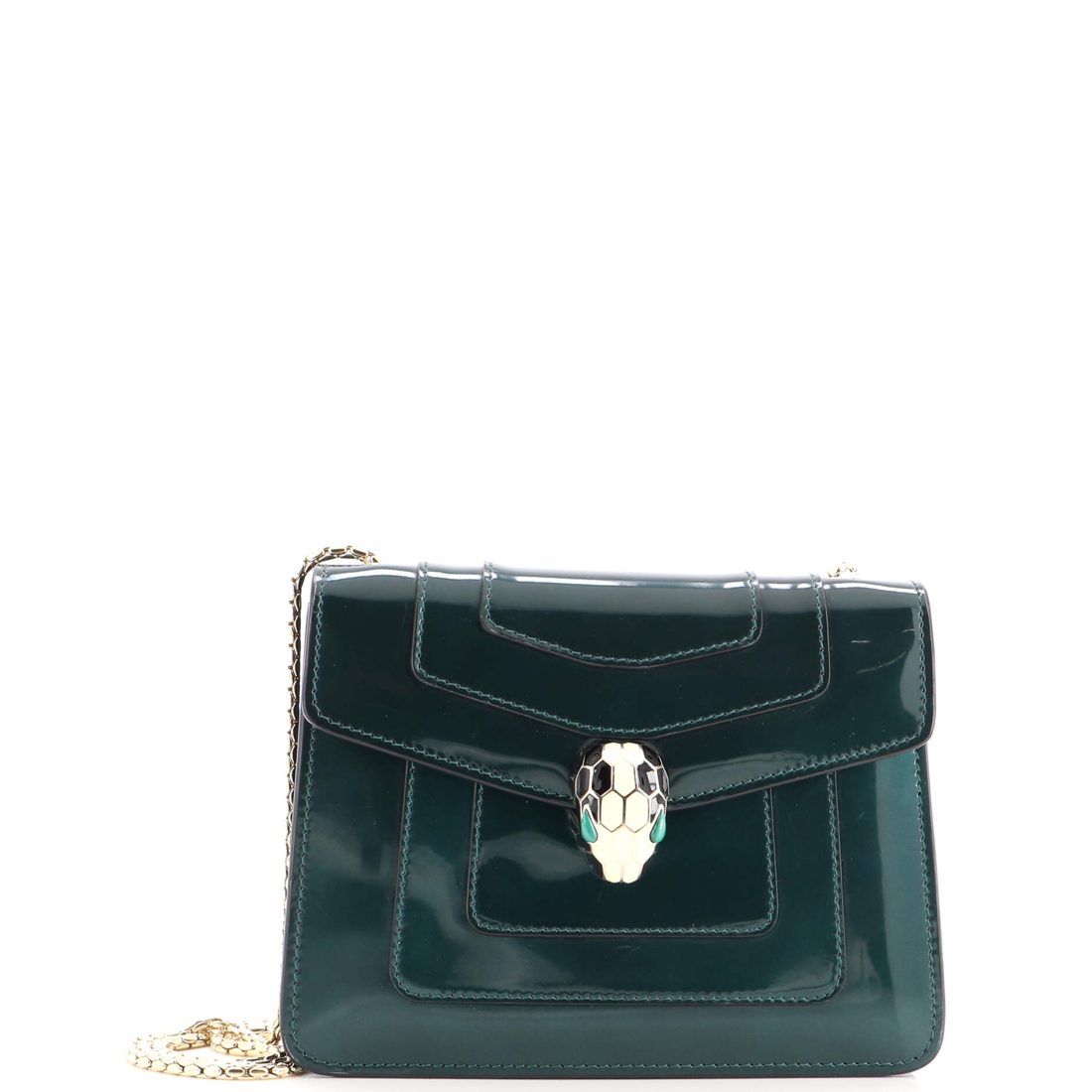 Bvlgari Serpenti Forever Square Shoulder Bag Patent Small