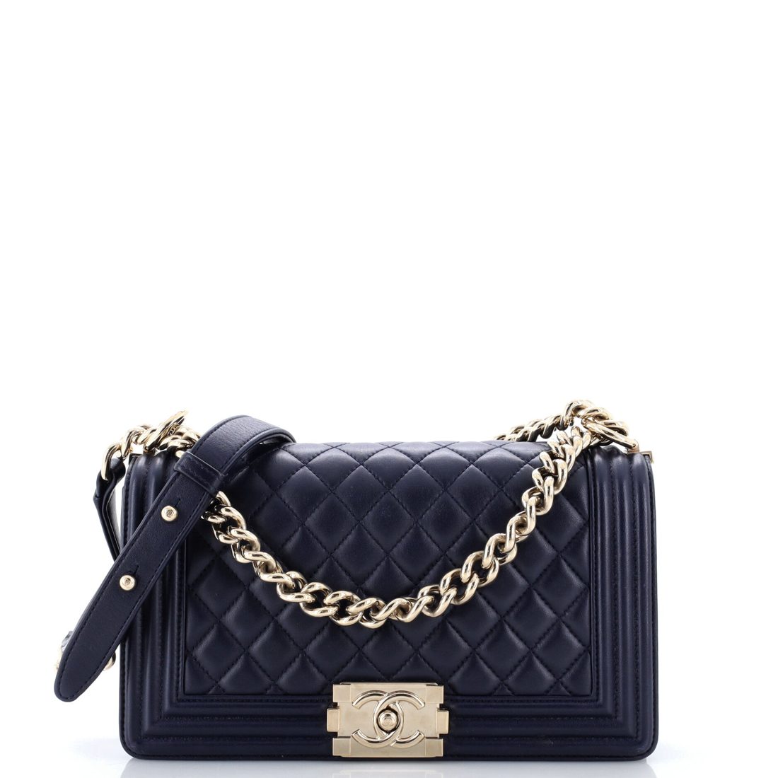Chanel Boy Flap Bag Quilted Lambskin Old Medium