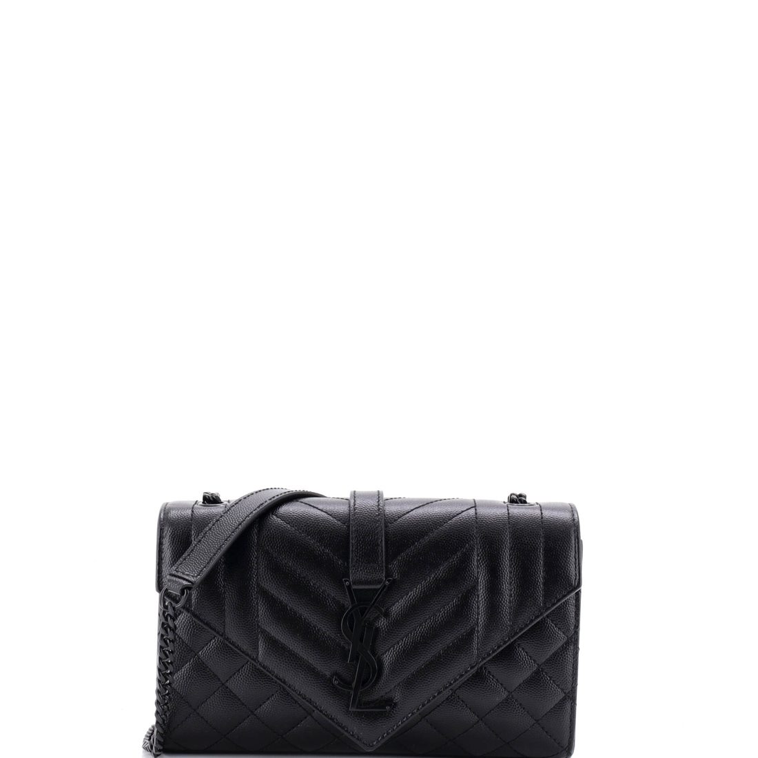 Saint Laurent Classic Monogram Envelope Satchel Mixed Matelasse Leather Small
