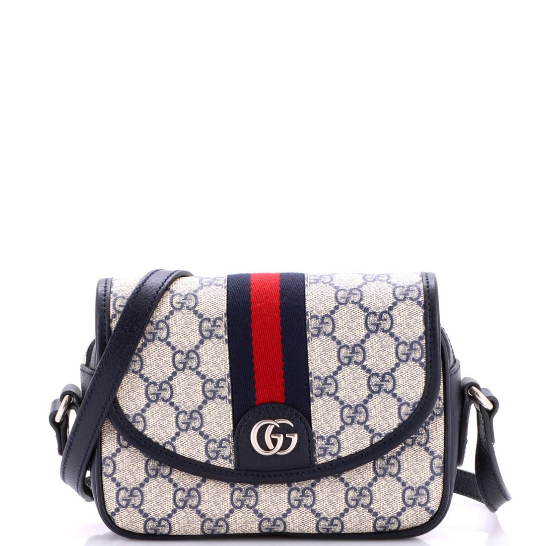 Gucci Ophidia Flap Shoulder Bag GG Coated Canvas Mini