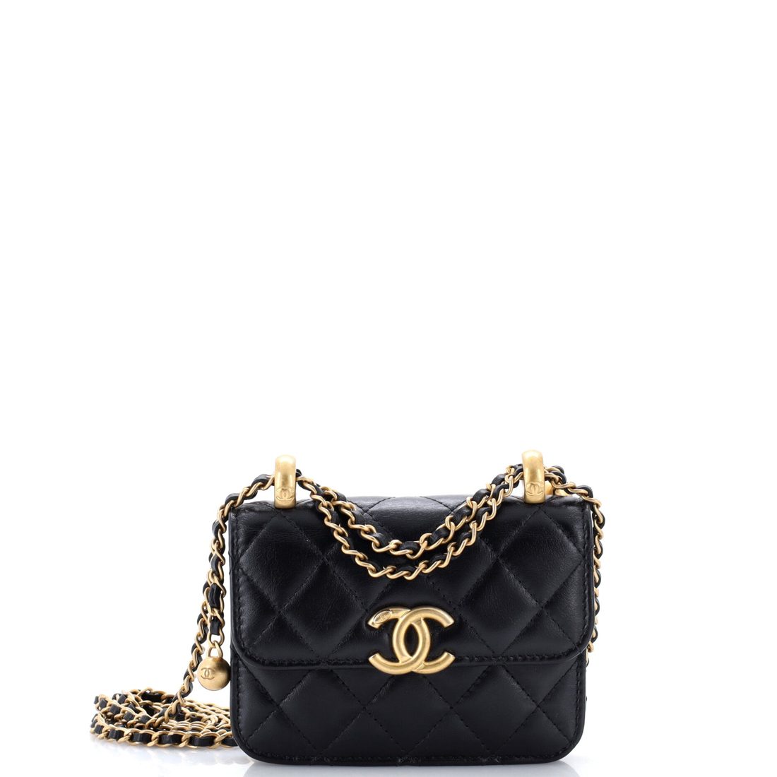 Chanel Perfect Fit Flap Coin Purse with Chain Quilted Calfskin 