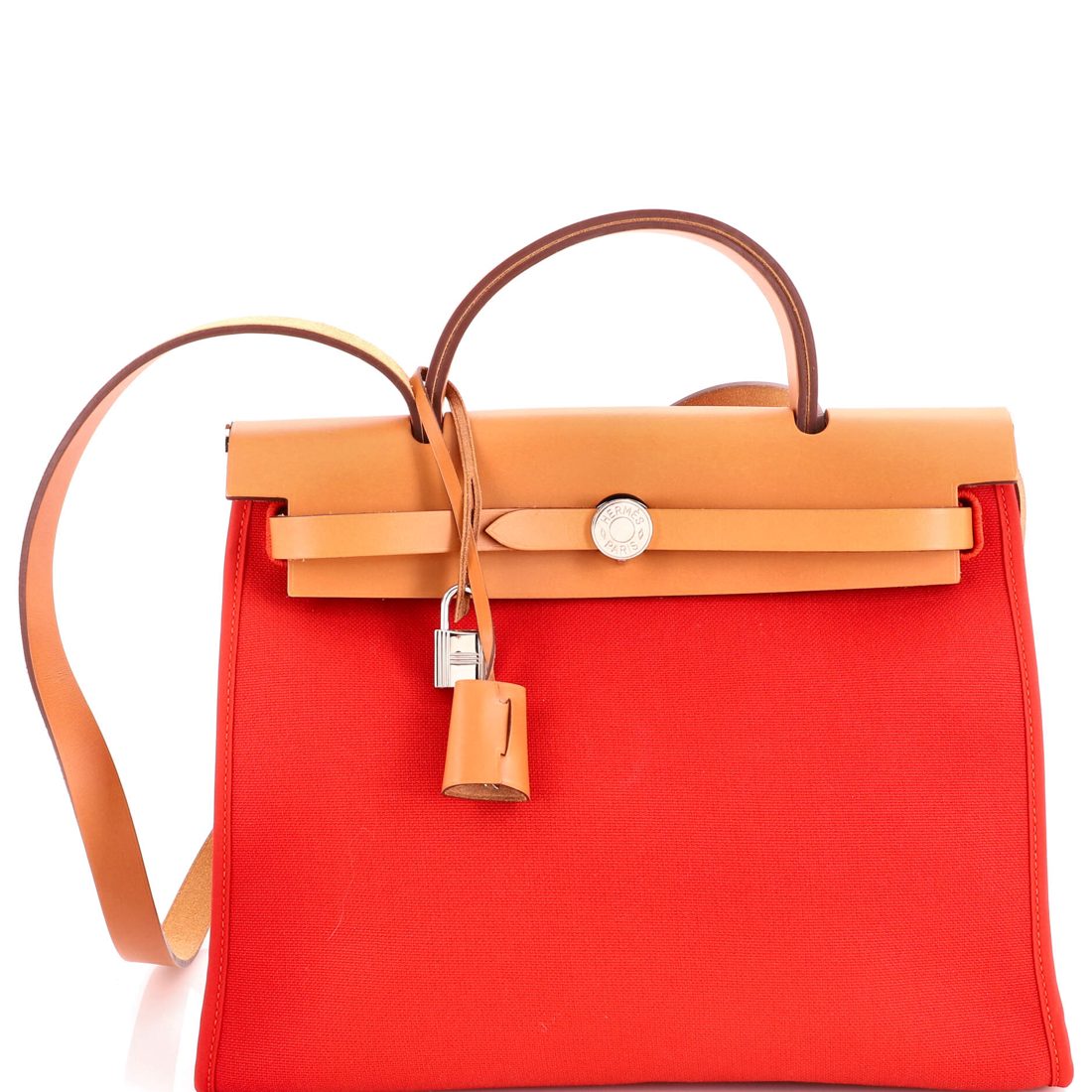 Hermes Herbag Zip Leather and Toile 31