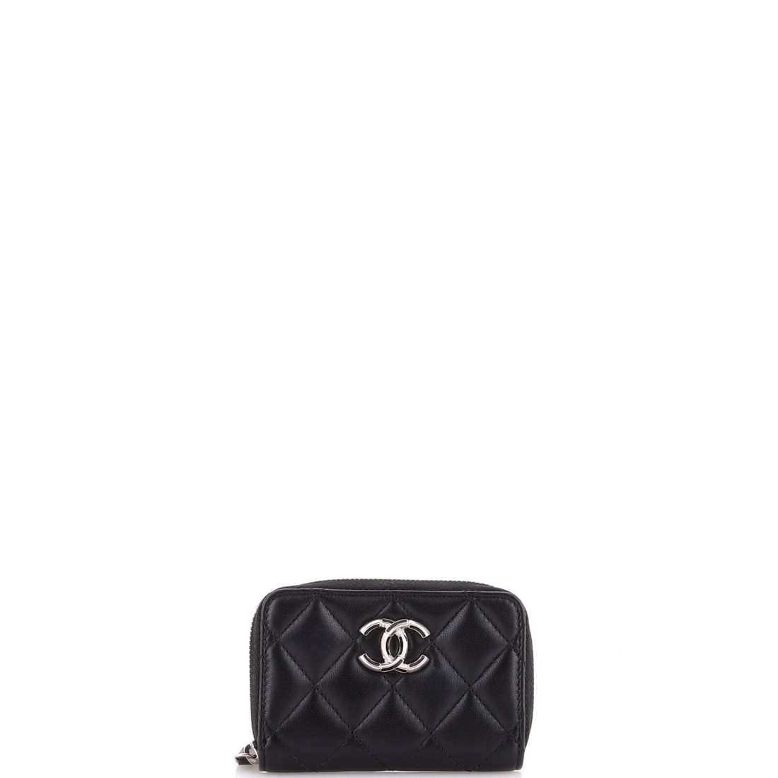 Chanel Textured CC Zip Coin Purse Quilted Lambskin Small