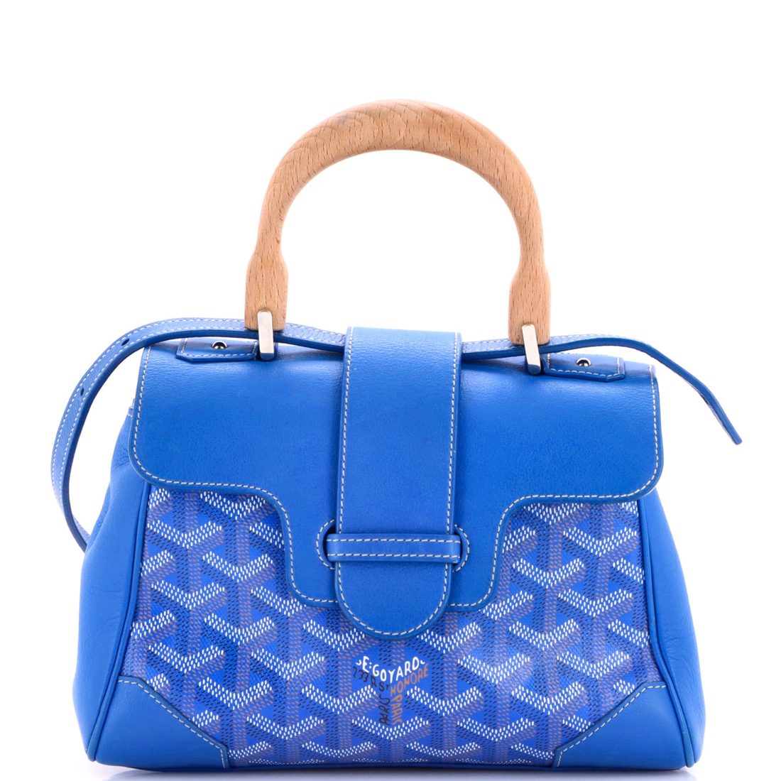 Goyard Saigon Top Handle Bag Coated Canvas with Leather Mini