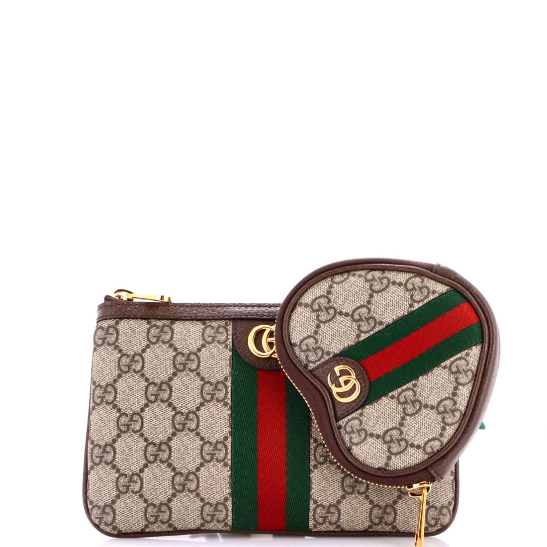 Gucci Ophidia Heart Utility Double Belt Bag GG Coated Canvas 