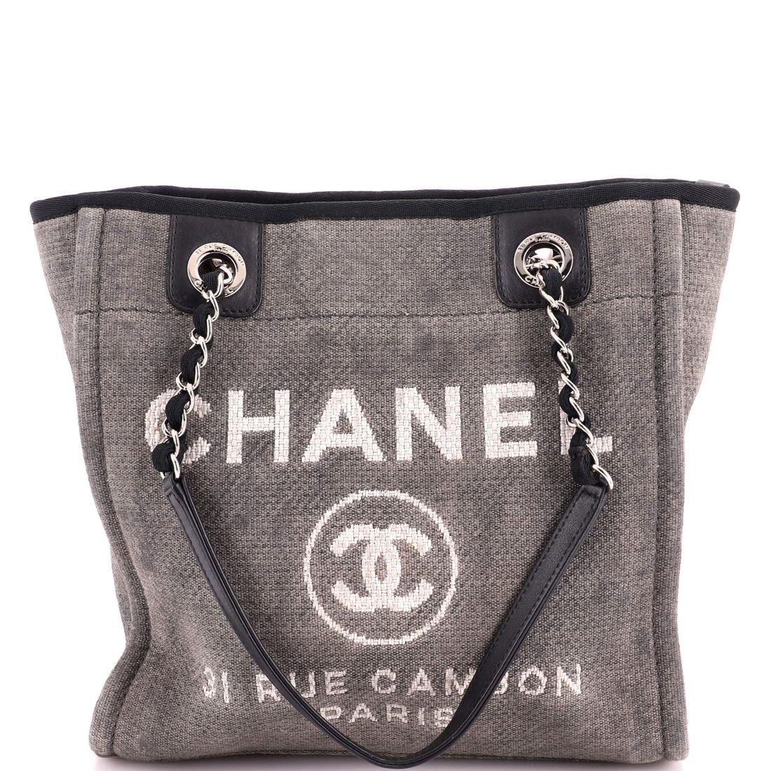 Chanel North South Deauville Tote Canvas Small