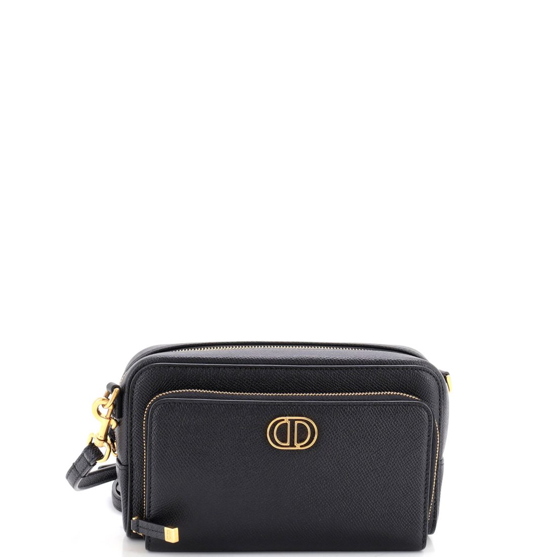 Christian Dior Caro Double Pouch Crossbody Bag Leather 