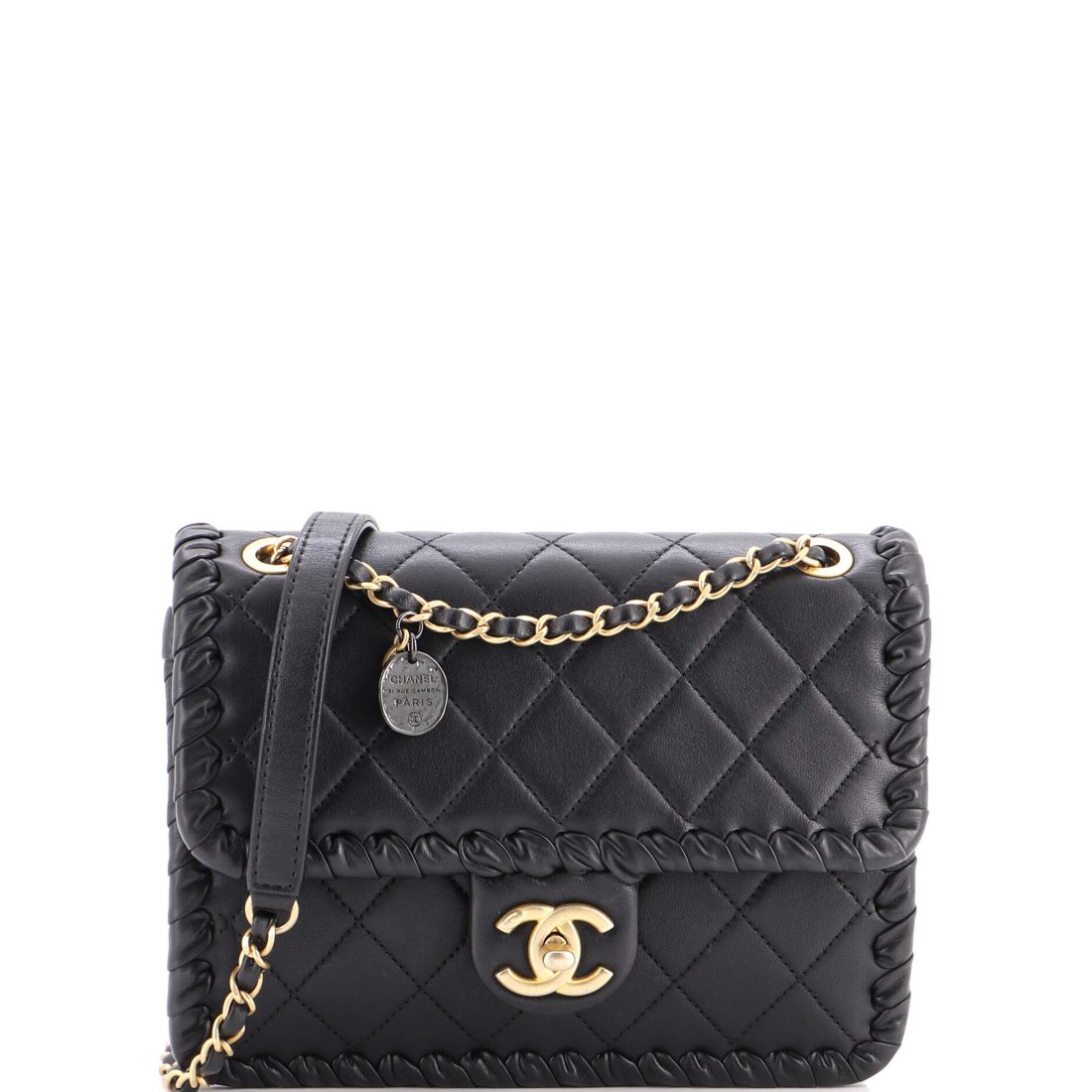 Chanel My Own Frame Flap Bag Braided Quilted Calfskin Small