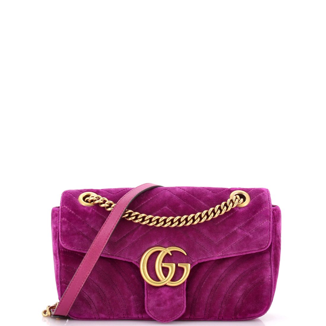 Gucci GG Marmont Flap Bag Matelasse Velvet Small