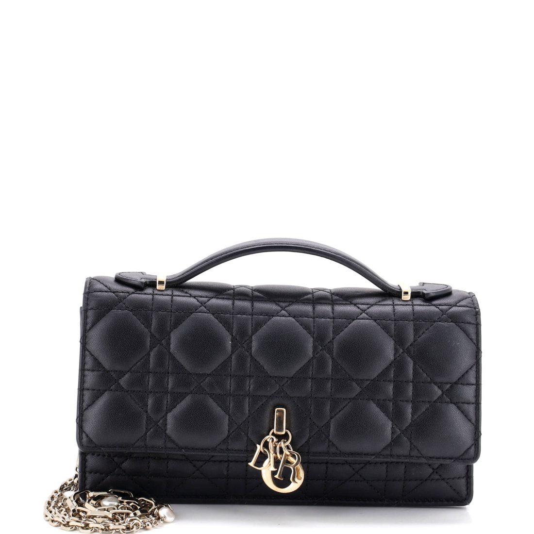 Christian Dior My Dior Top Handle Flap Bag Cannage Quilt Lambskin Mini