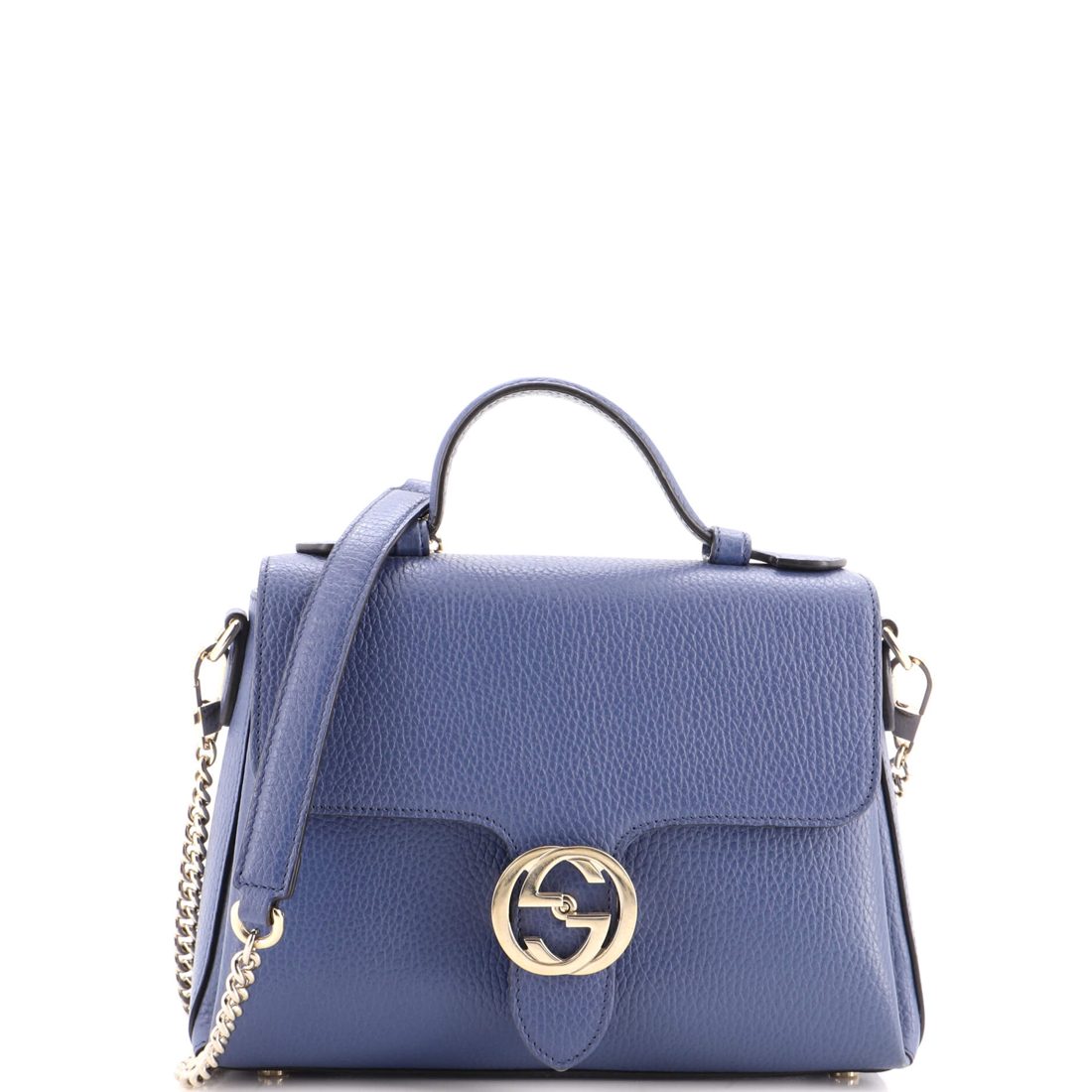 Gucci Interlocking Top Handle Bag Leather Small