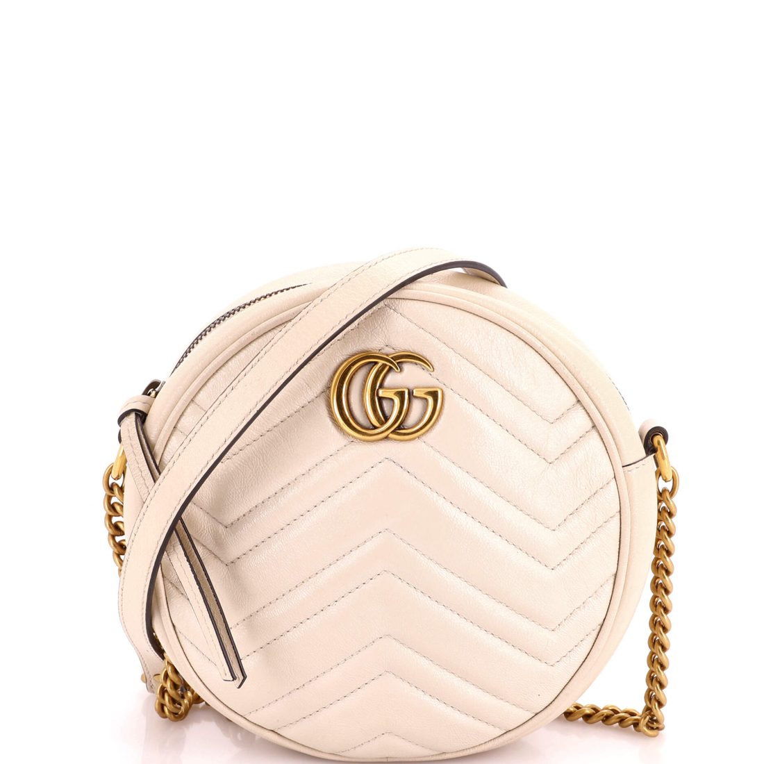 Gucci GG Marmont Round Shoulder Bag Matelasse Leather Mini