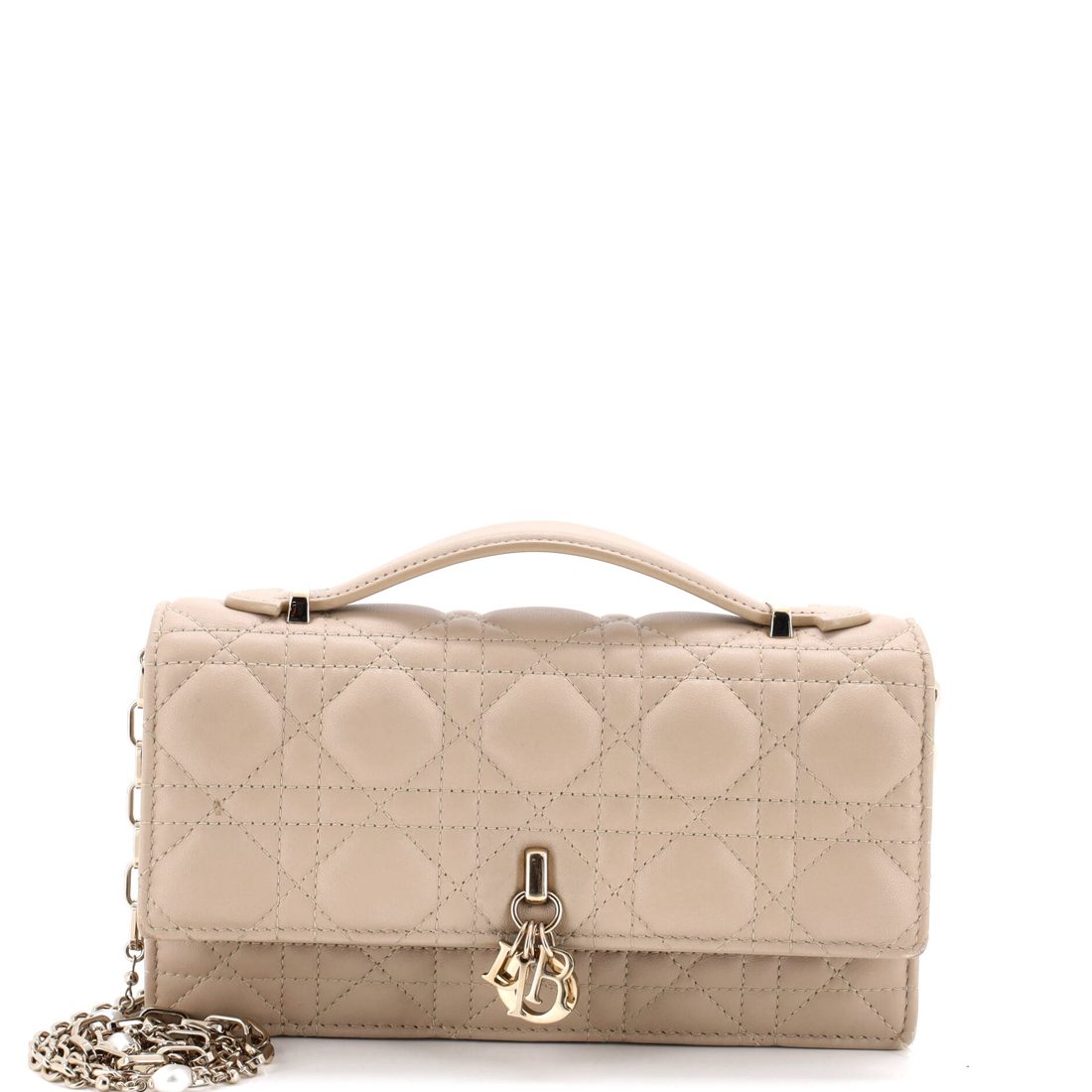 Christian Dior My Dior Top Handle Flap Bag Cannage Quilt Lambskin Mini