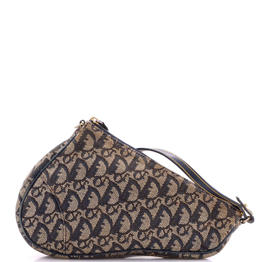 Christian Dior Vintage Saddle Bag Diorissimo Canvas Mini