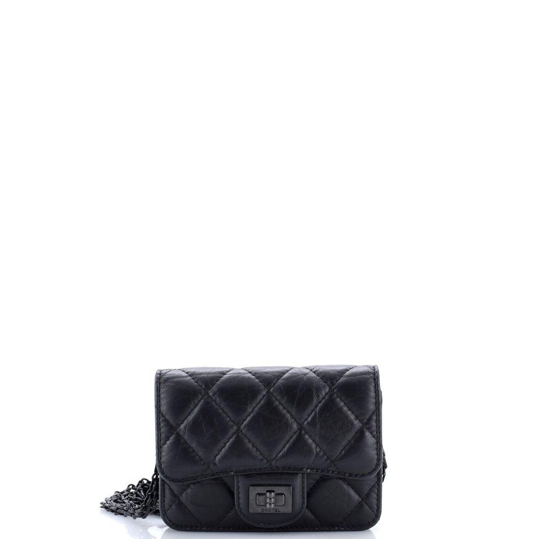 Chanel So Black Reissue Chain Belt Bag Quilted Aged Calfskin Mini