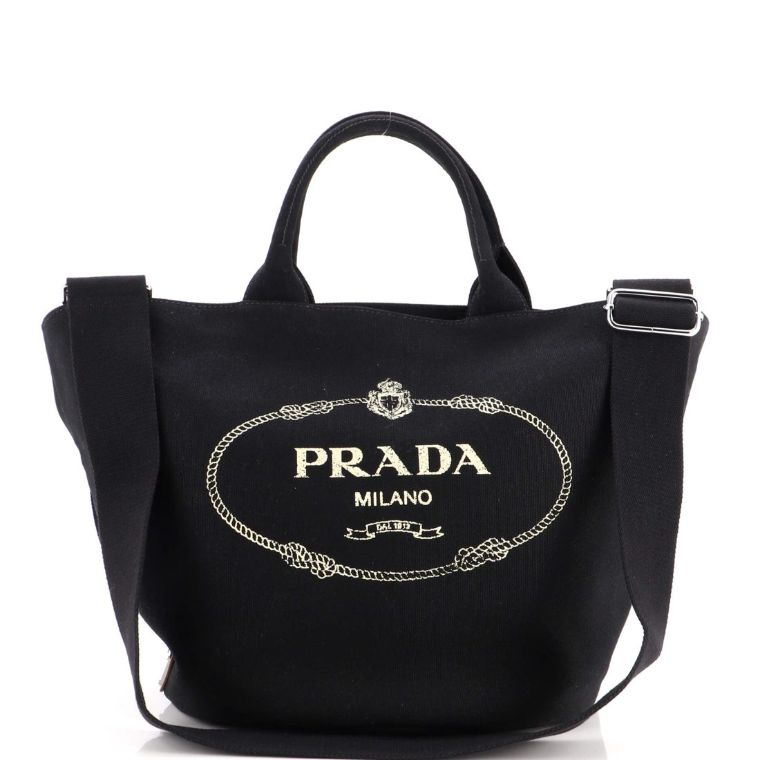 Prada Canapa Convertible Shopping Tote Canvas Medium