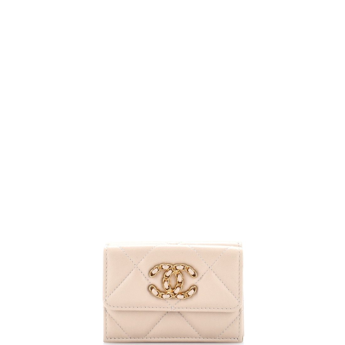 Chanel 19 Trifold Flap Wallet Quilted Lambskin Small