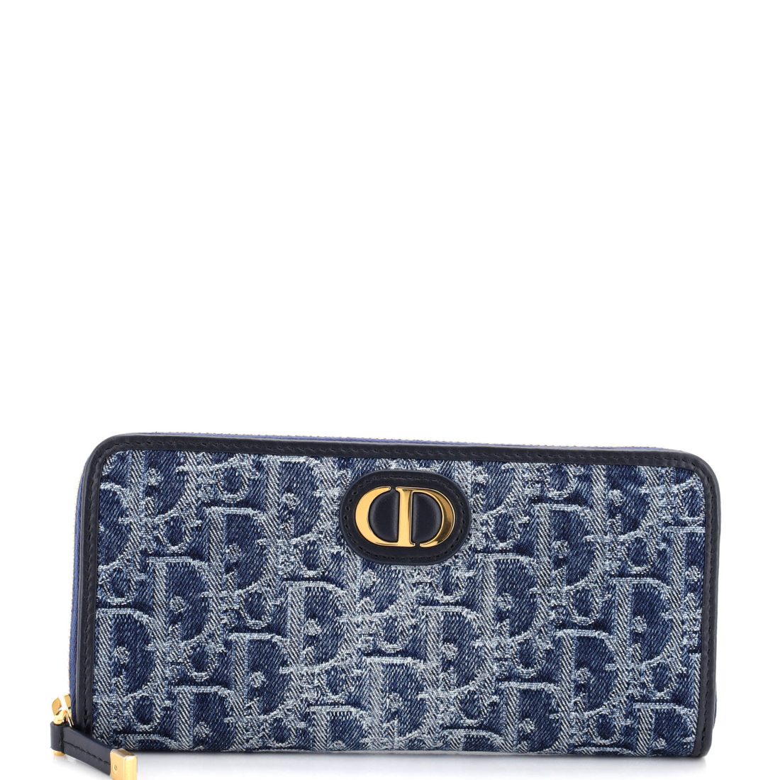 Christian Dior 30 Montaigne Voyageur Wallet Oblique Denim Long