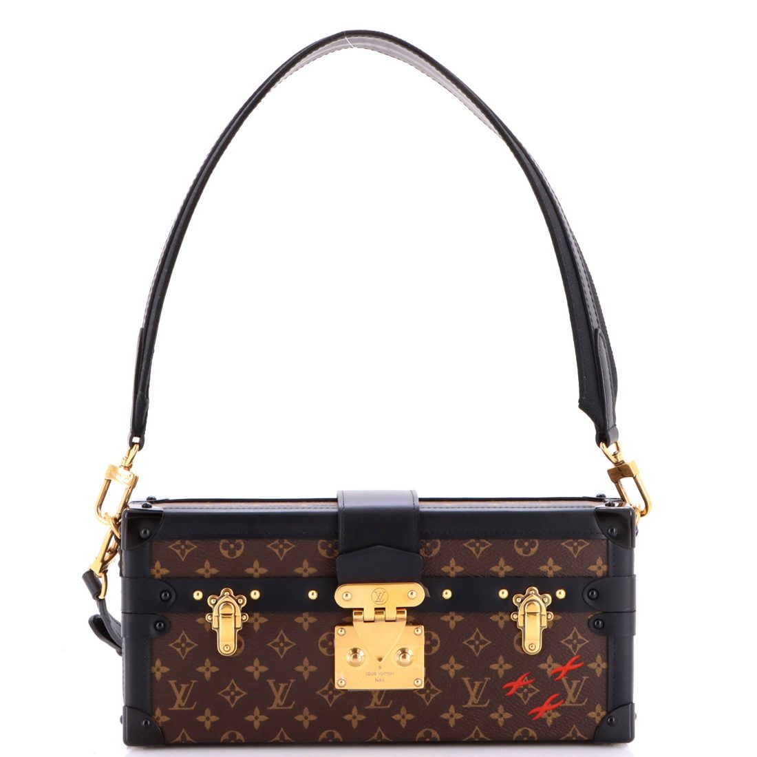 Louis Vuitton Petite Malle Handbag Monogram Canvas East West