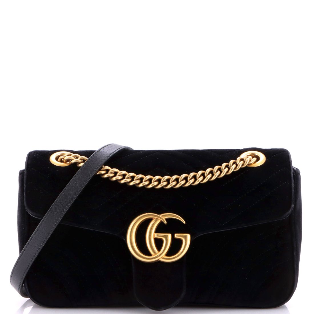 Gucci GG Marmont Flap Bag Matelasse Velvet Small