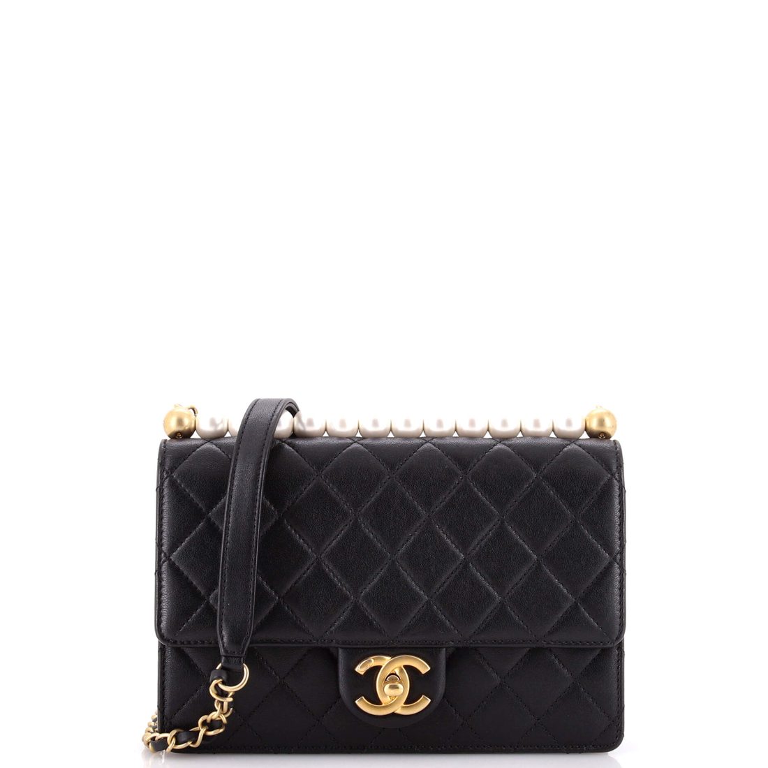 Chanel Chic Pearls Flap Bag Quilted Lambskin Small