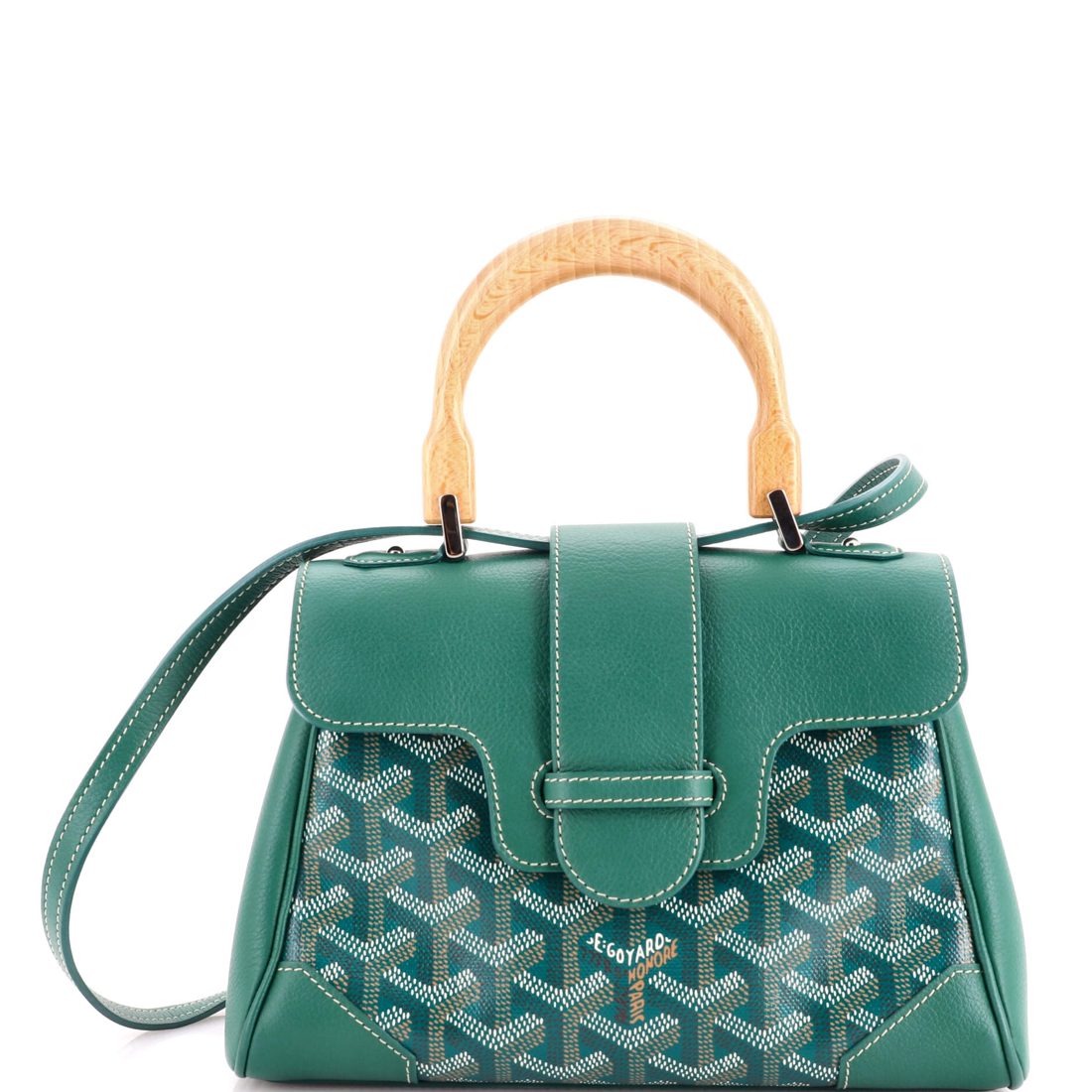 Goyard Saigon Top Handle Bag Coated Canvas with Leather Mini