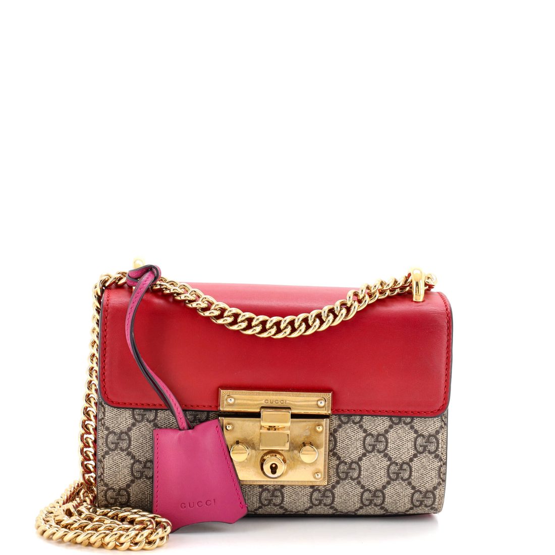 Gucci Padlock Shoulder Bag GG Coated Canvas and Leather Small