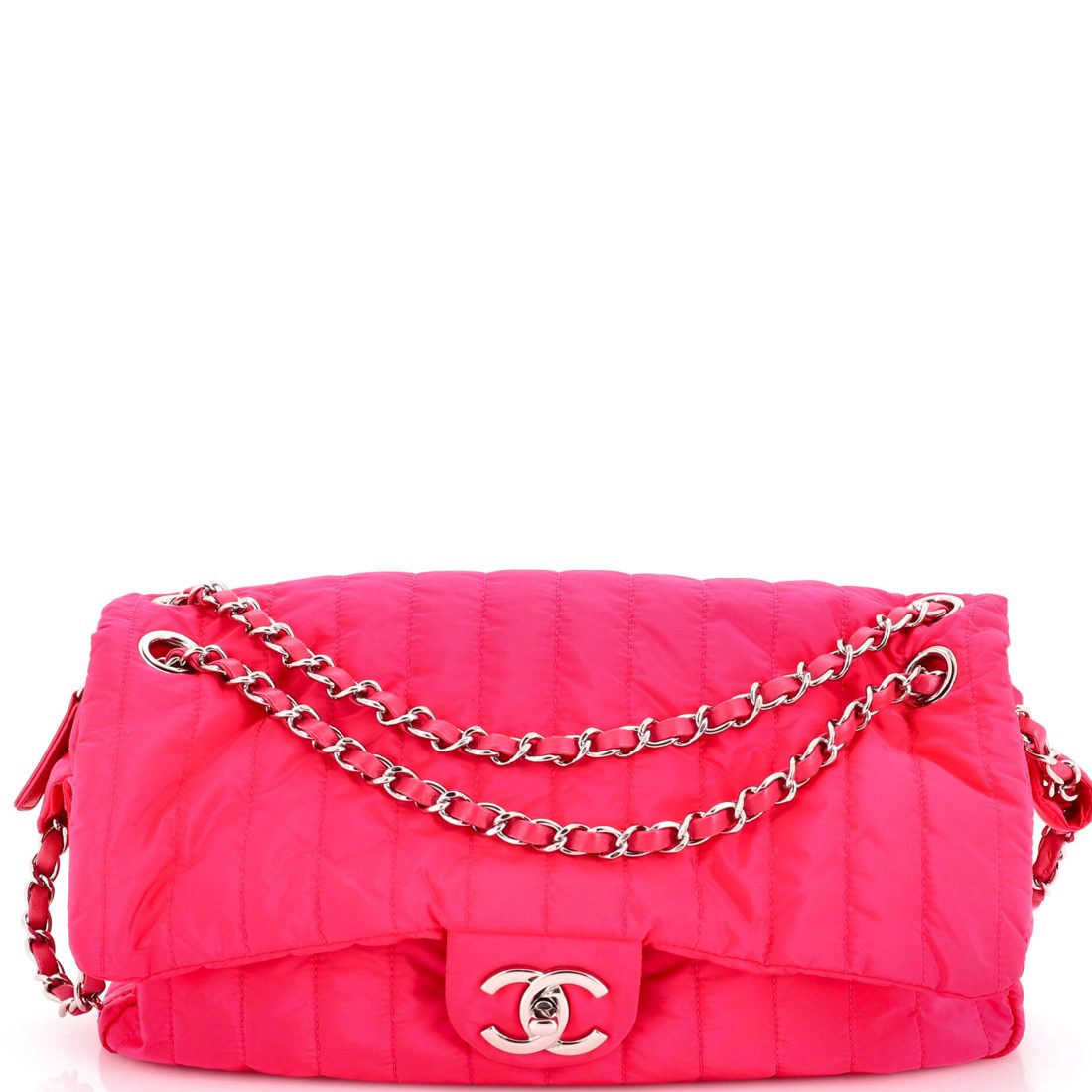 Chanel Soft Shell Flap Bag Vertical Quilted Nylon Jumbo