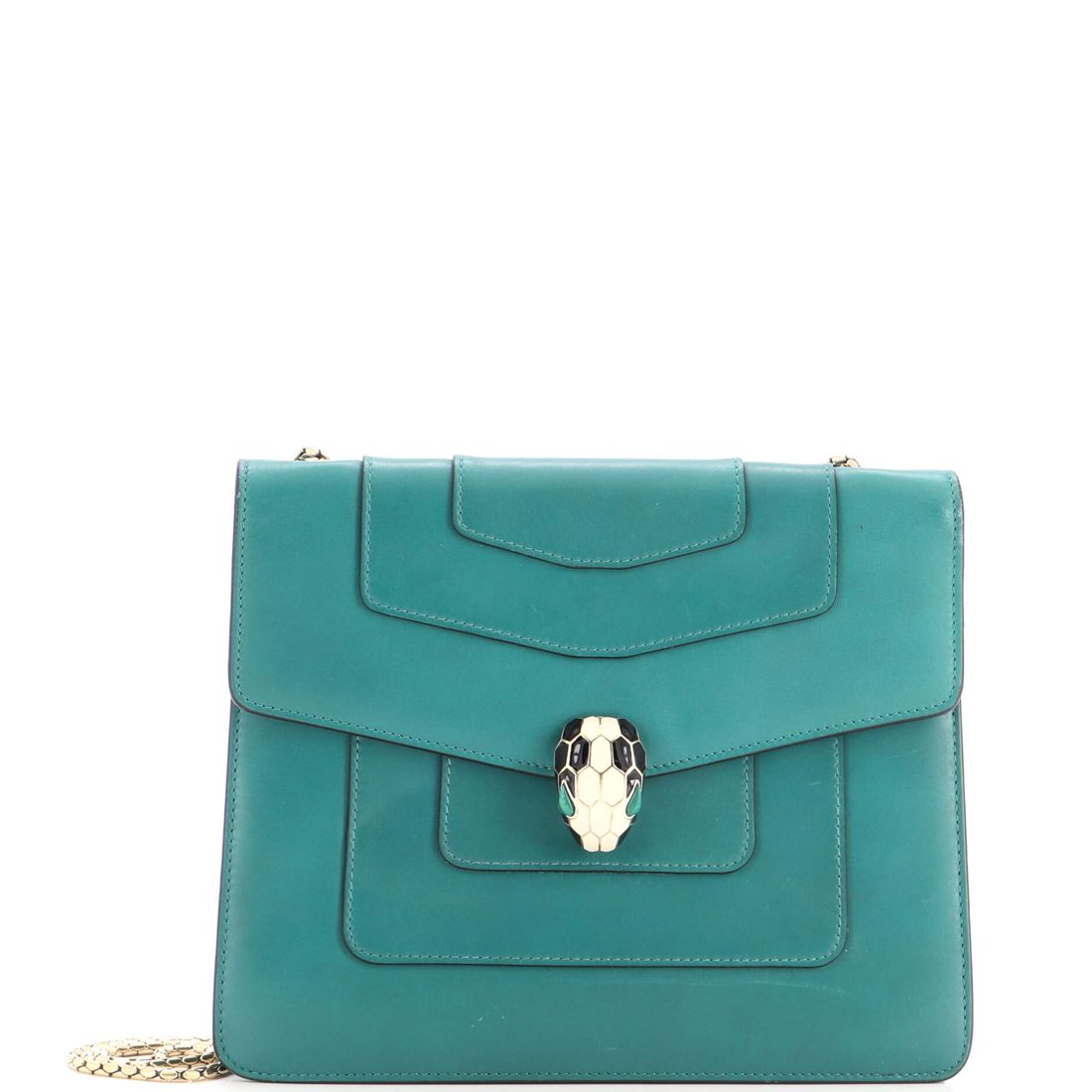 Bvlgari Serpenti Forever Square Shoulder Bag Leather Medium