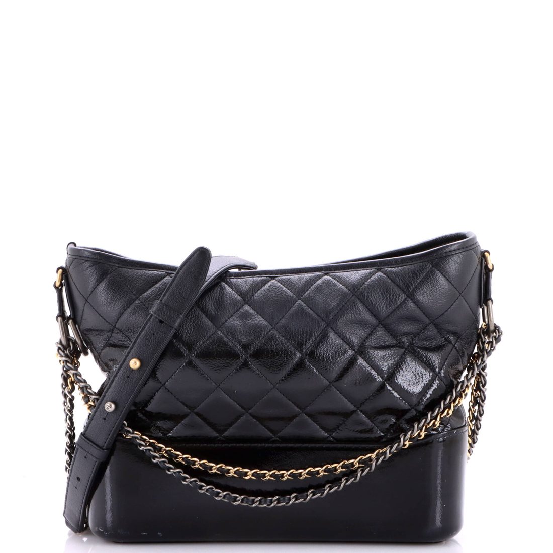 Chanel Gabrielle Hobo Quilted Goatskin and Patent Medium