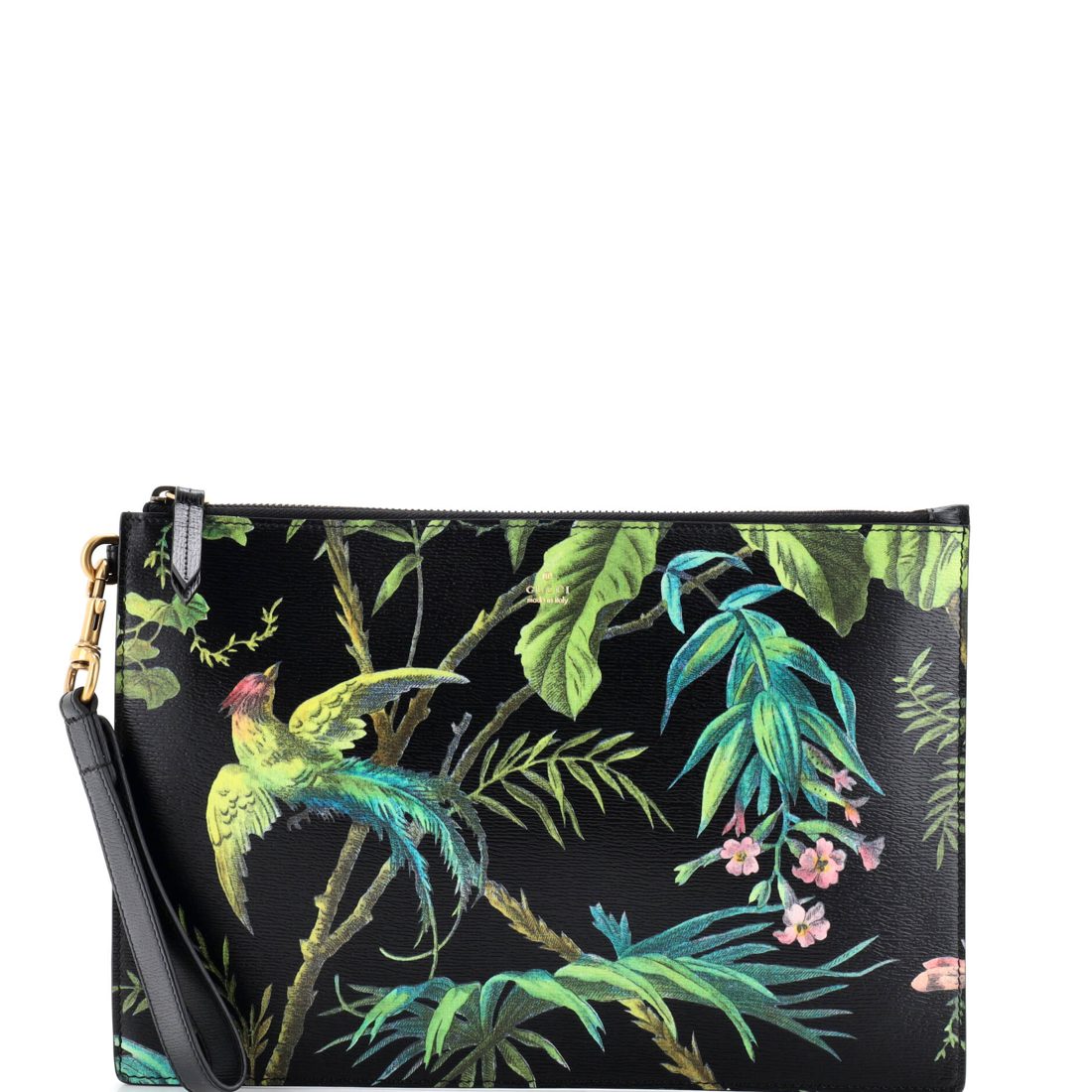 Gucci Zipped Pouch Printed Leather Large
