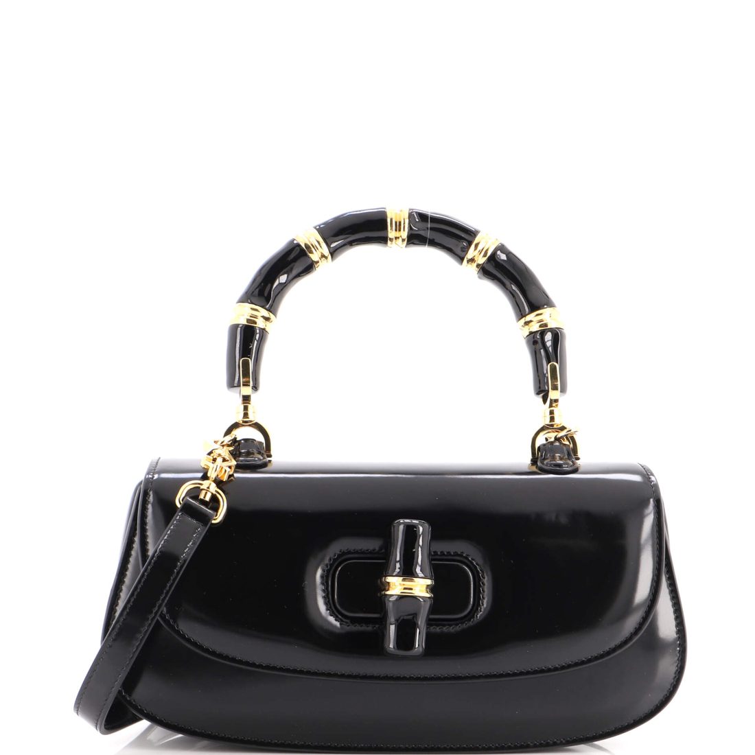 Gucci Bamboo Diva Top Handle Bag Polished Leather Medium