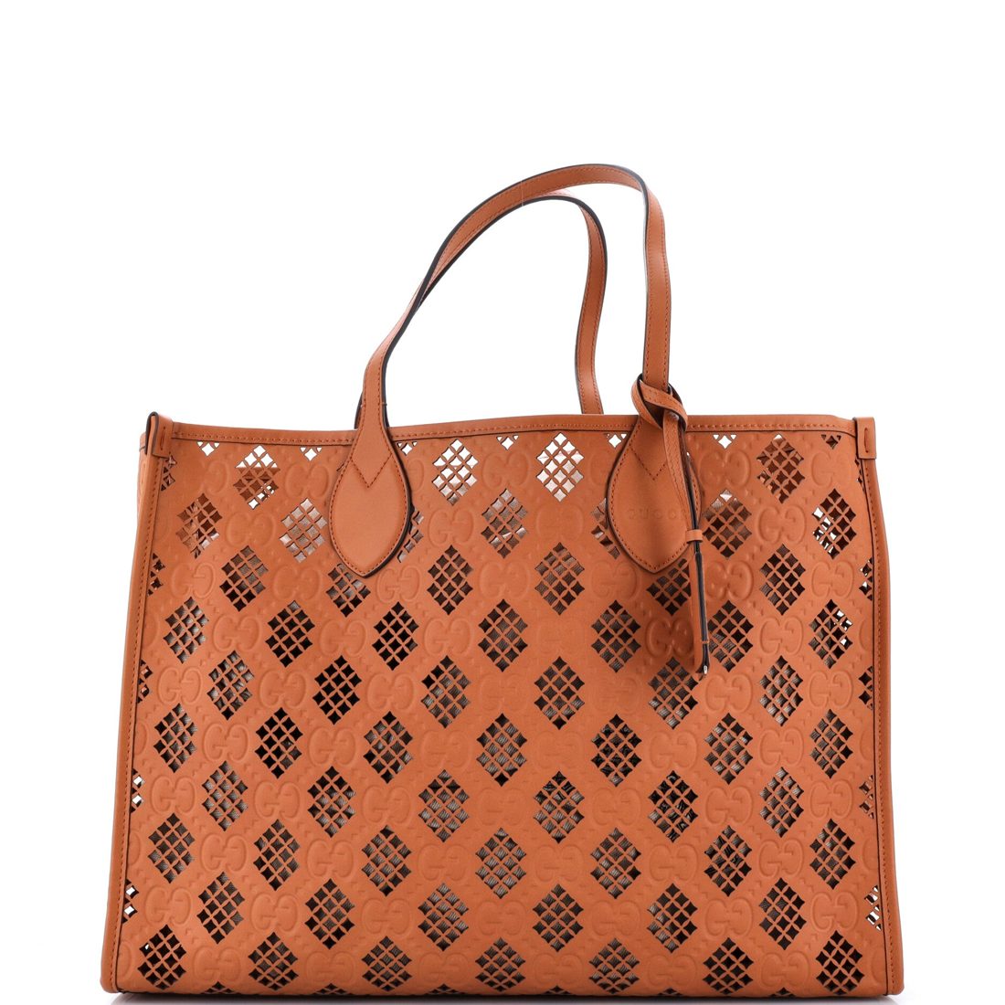 Gucci Convertible Tote GG Debossed Laser Cut Leather Medium