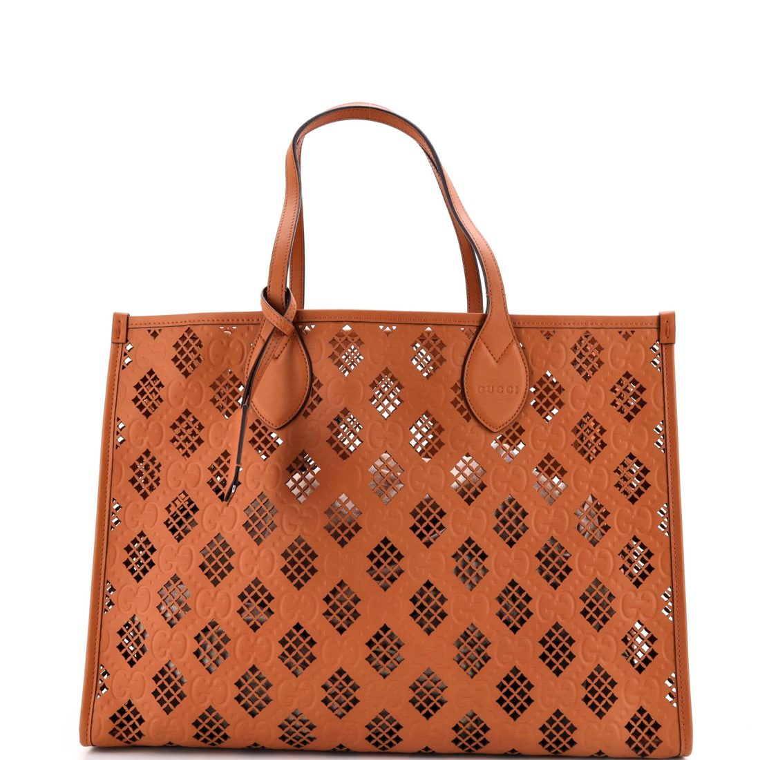 Gucci Convertible Tote GG Debossed Laser Cut Leather Medium